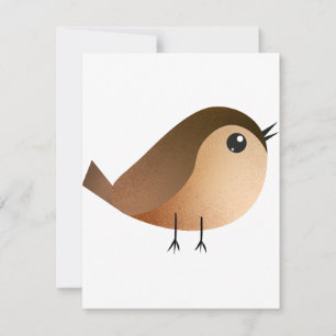 Sparrow Bird Cartoon  Holiday Card