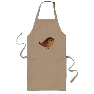 Sparrow Bird Cartoon Long Apron
