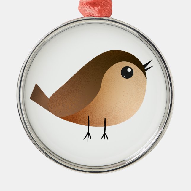 Sparrow Bird Cartoon  Metal Tree Decoration (Front)