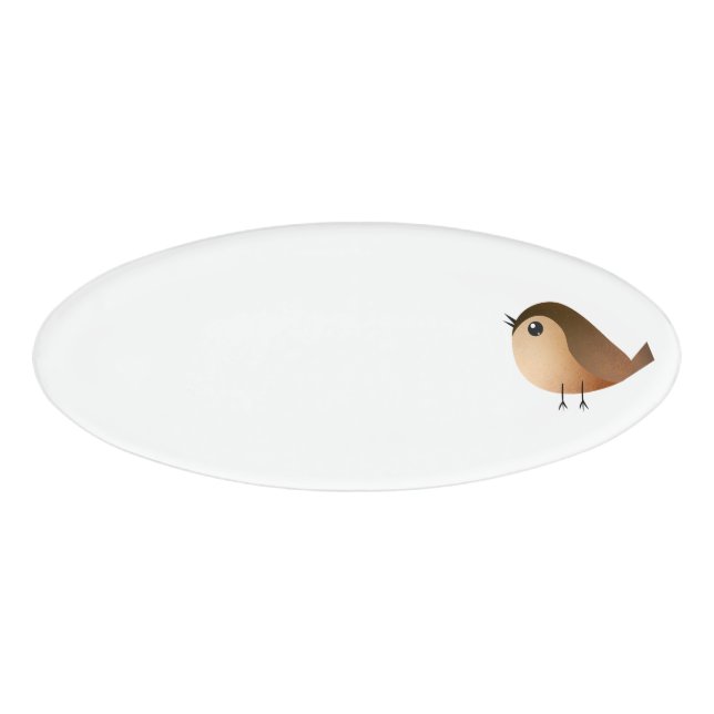 Sparrow Bird Cartoon  Name Tag (Front)