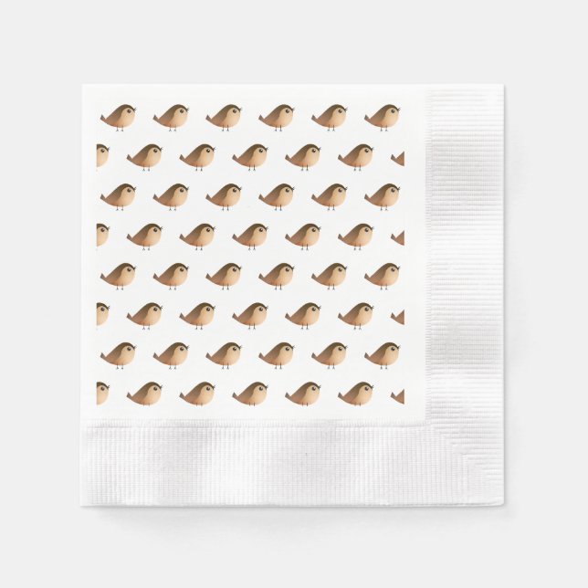 Sparrow Bird Cartoon  Napkin (Front)