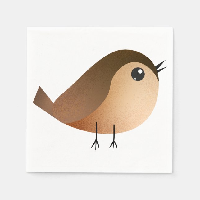 Sparrow Bird Cartoon  Napkin (Front)