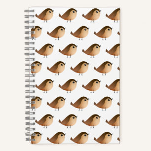 Sparrow Bird Cartoon Notebook