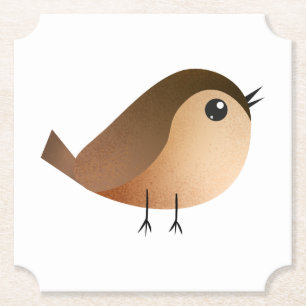 Sparrow Bird Cartoon Paper Coaster