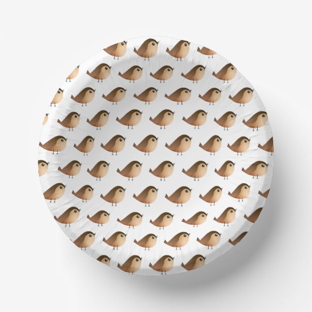 Sparrow Bird Cartoon  Paper Plate (Front)