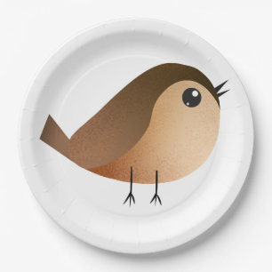 Sparrow Bird Cartoon Paper Plate