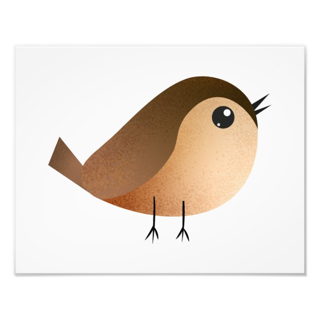 Sparrow Bird Cartoon Photo Print (Front)