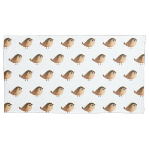 Sparrow Bird Cartoon  Pillowcase