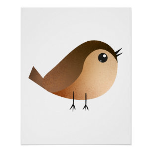 Sparrow Bird Cartoon   Poster