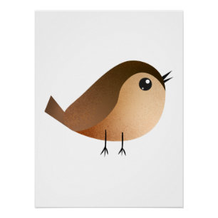 Sparrow Bird Cartoon   Poster
