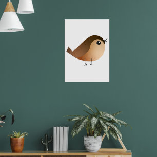 Sparrow Bird Cartoon Poster