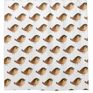 Sparrow Bird Cartoon Shower Curtain