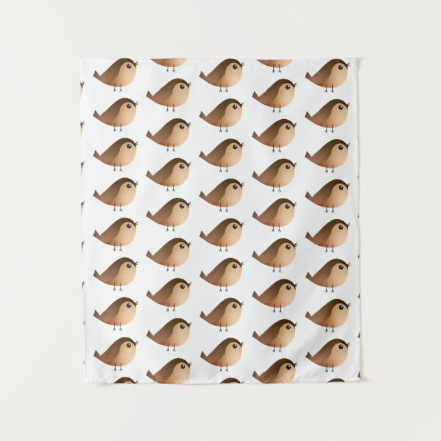 Sparrow Bird Cartoon  Tapestry (Front)