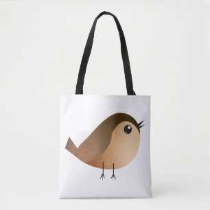 Sparrow Bird Cartoon Tote Bag