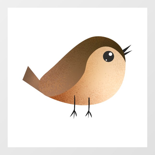 Sparrow Bird Cartoon  Window Cling (Sheet)