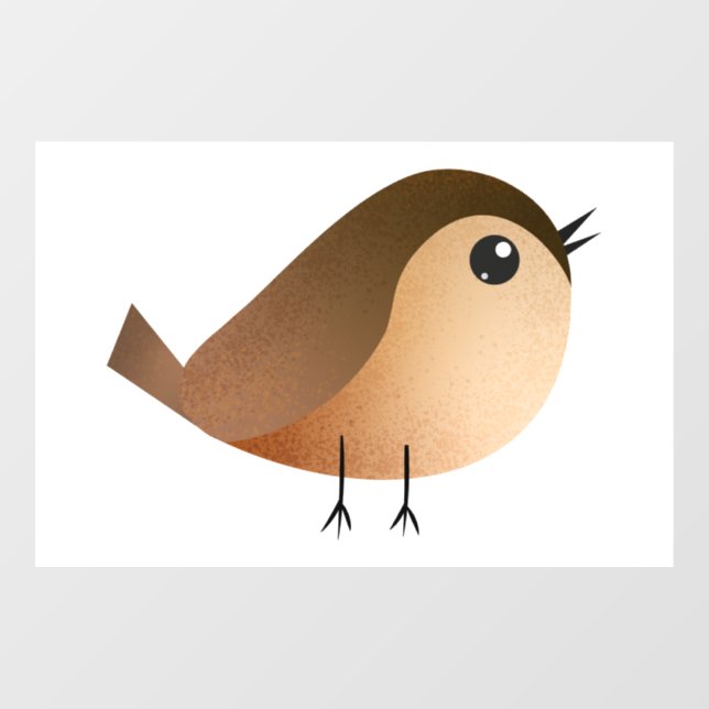 Sparrow Bird Cartoon   Window Cling (Sheet)