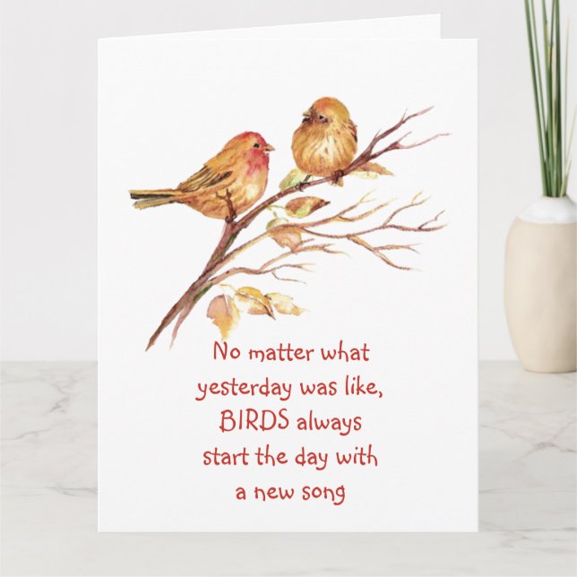 Sparrow Bird Inspirational Encouraging Quote  Card (Front)