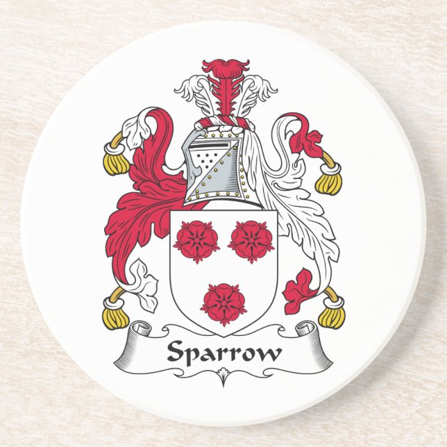 Sparrow Family Crest Coaster (Front)