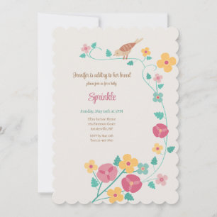 Sparrow Flower Invitation