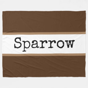 SPARROW Fun Modern Wide Brown White Stripes  Fleece Blanket