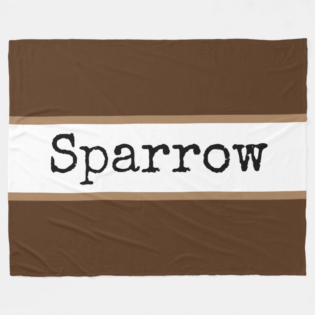 SPARROW Fun Modern Wide Brown White Stripes  Fleece Blanket (Front (Horizontal))