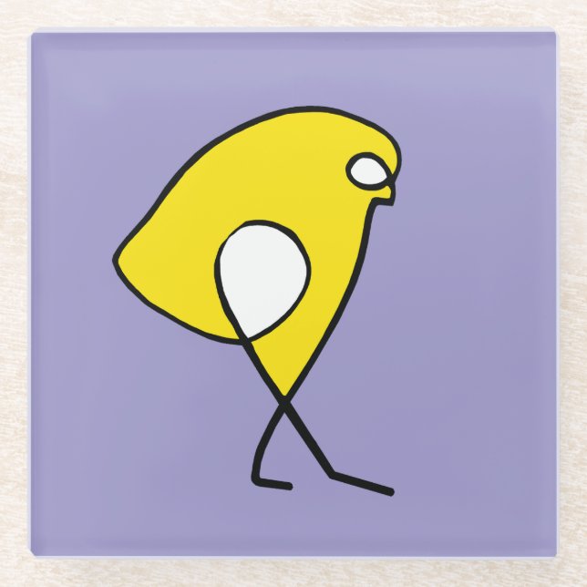 Sparrow  glass coaster (Front)