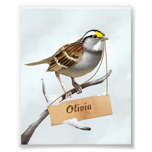 Sparrow Illustration Photo Print (Front)