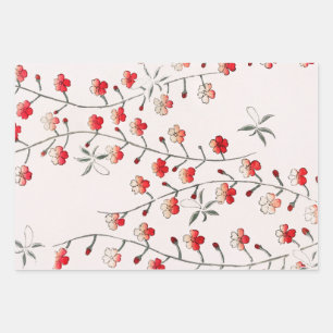 SPARROW IN TREE JAPANESE GIFT WRAPPING SHEETS