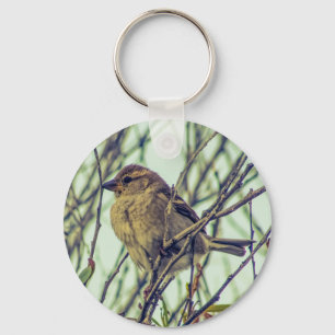 Sparrow in Tree Key Ring