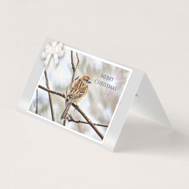 Sparrow on a Branch - Merry Christmas (Front)