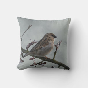 Sparrow on Branch Cushion