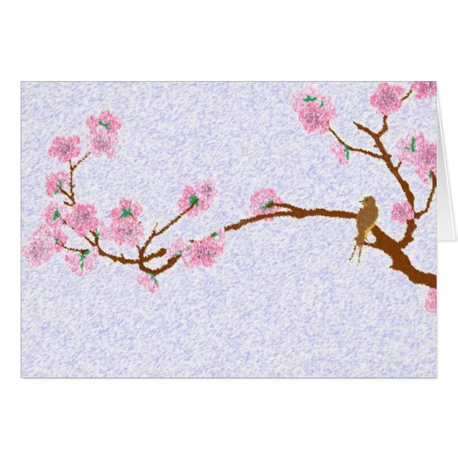 Sparrow on Tree 5 - Card (Front Horizontal)