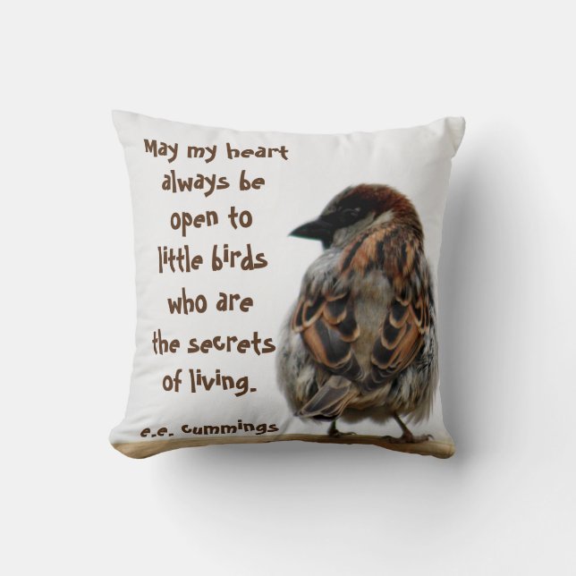 Sparrow photography cushion (Front)