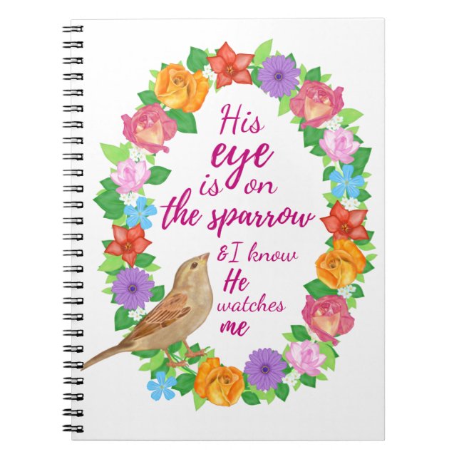 Sparrow Prayer Journal Church or Sermon Notebook (Front)