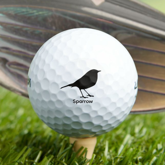 Sparrow Silhouette - Black Animal Golf Balls (Creator Uploaded)