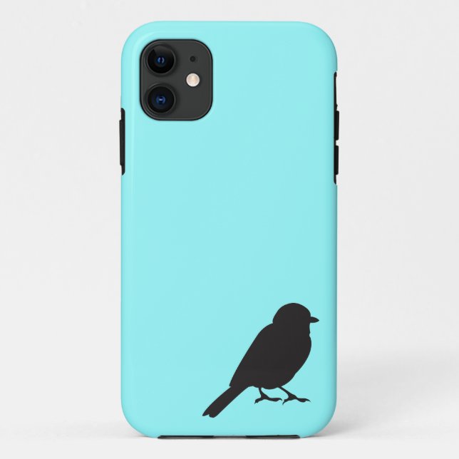 Sparrow silhouette chic blue swallow bird Case-Mate iPhone case (Back)