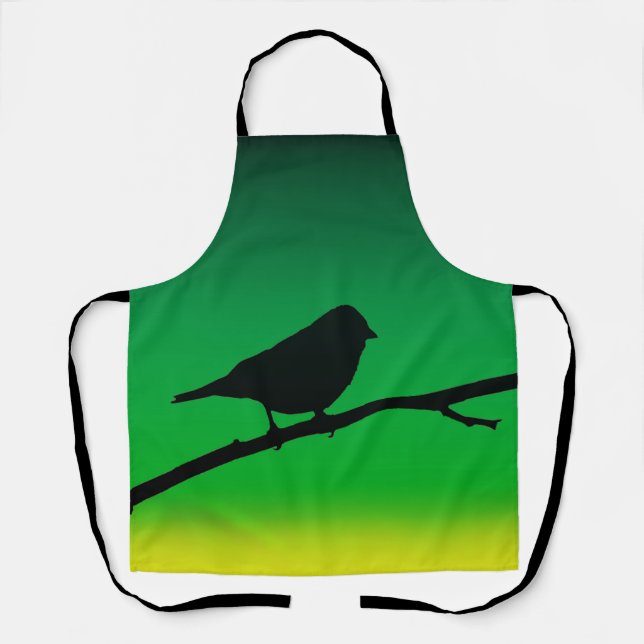 Sparrow Silhouette On Limonene Apron (Front)