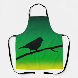 Sparrow Silhouette On Limonene Apron