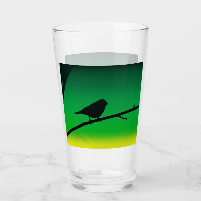 Sparrow Silhouette On Limonene Glass (Front)