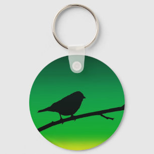 Sparrow Silhouette On Limonene Key Ring