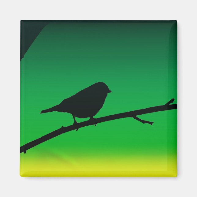 Sparrow Silhouette On Limonene Magnet (Front)