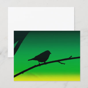 Sparrow Silhouette On Limonene Postcard