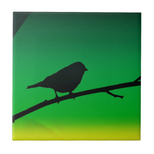 Sparrow Silhouette On Limonene Tile