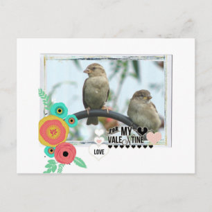 Sparrow Valentine Holiday Postcard