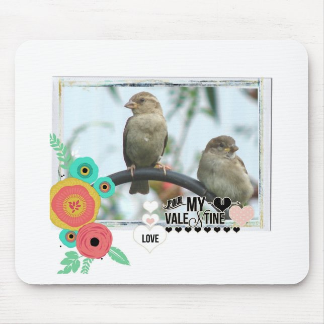 Sparrow Valentine Mouse Mat (Front)