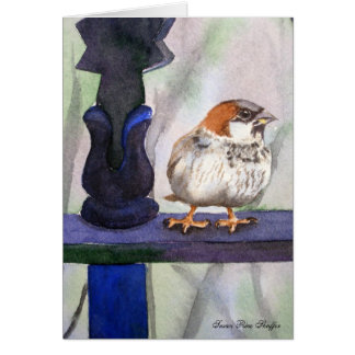 Sparrow watercolor painting