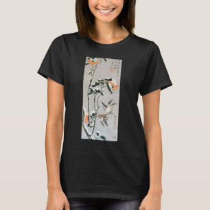 Sparrows and Camellia in Snow by Ando Hiroshige T-Shirt