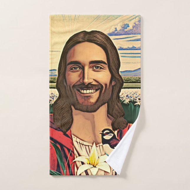 Sparrows and Lilies Hand Towel (Hand Towel)