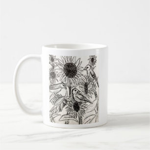 Sparrows and Sunflowers Mug