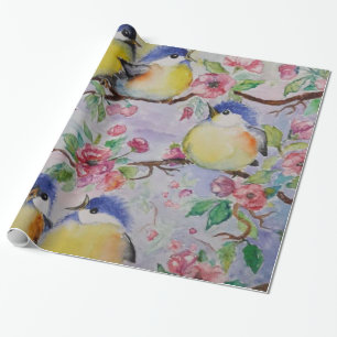 Sparrows Gift Wrapping Paper Spring